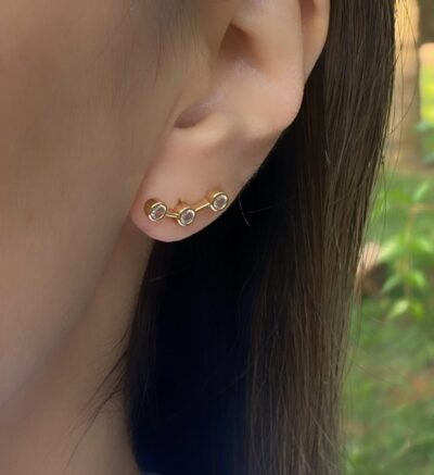Brinco Cravejado Banhado em Ouro 18K - Image 2