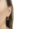 Brinco Retangular Cravejado Banhado em Ouro 18K - Image 2