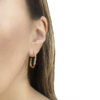 Brinco Retangular Cravejado Banhado em Ouro 18K - Image 3