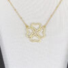 Colar Trevo Cravejado Banhado em Ouro 18K