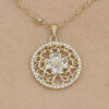 Colar Mandala Flor Cravejada Banhado em Ouro 18K