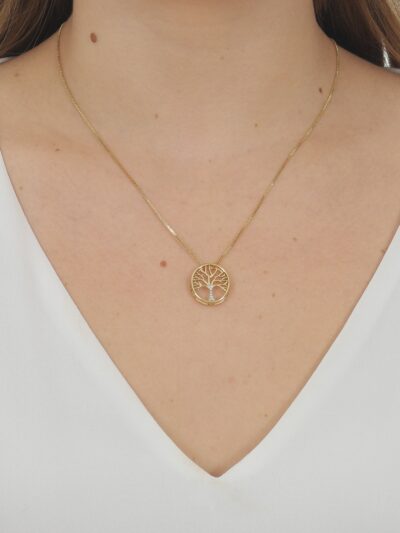 Colar Mandala Árvore da Vida Cravejado Banhado em Ouro 18K - Image 2