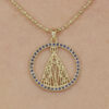 Colar Mandala NS Cravejada Banhado em Ouro 18K