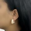 Brinco Retangular Cravejada Banhado em Ouro 18K - Image 2