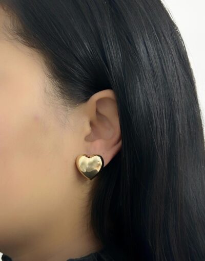 Brinco de coração G banhado em Ouro 18K - Image 2