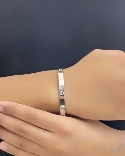 Bracelete C com Zircônia em Aço