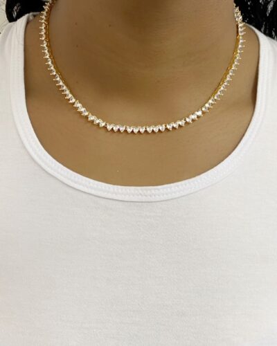 Colar Riveira Coração  Cravejado em Ouro 18k - Image 2